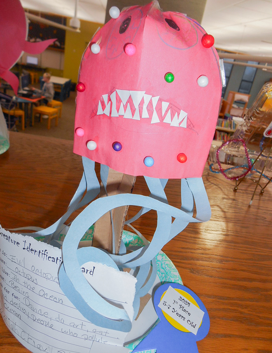 Creature Carnival winning entry in the 5-7 year old category: Evil Octopus by Mariah C.