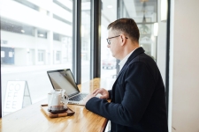 businessman drinking coffee