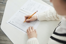 person taking a test