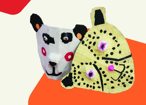 Graphic featuring masks